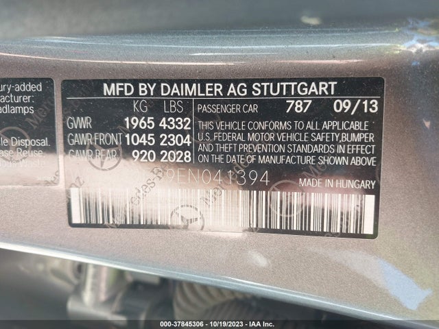 2014 MERCEDES-BENZ CLA-CLASS CLA 250 VIN: WDDSJ4EB9EN041394