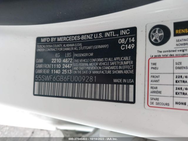 55SWF6GB6FU009281 Mercedes-Benz C-class C 400