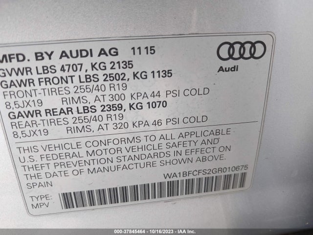 WA1BFCFS2GR010675 Audi Q3 Premium Plus
