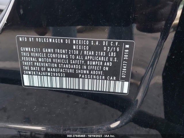 3VW2K7AJ6FM299533 Volkswagen Jetta Sedan 2.0l S W/technology