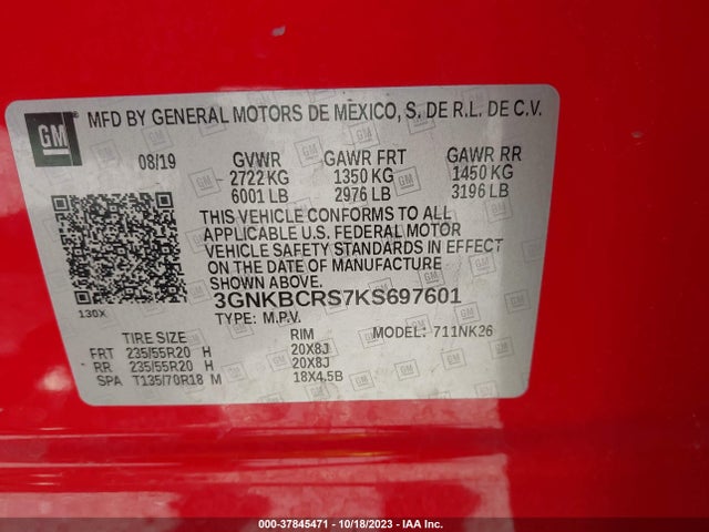Chevrolet Blazer 2019 3GNKBCRS7KS697601 Image 9