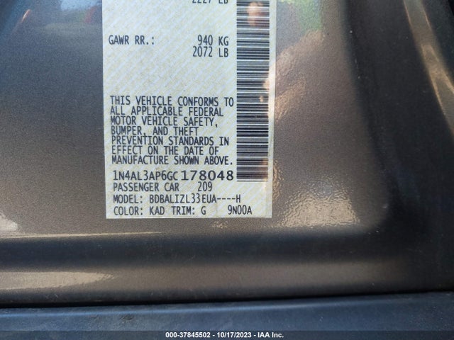 Nissan Altima 2.5 Sv 2016 1N4AL3AP6GC178048 Image 9