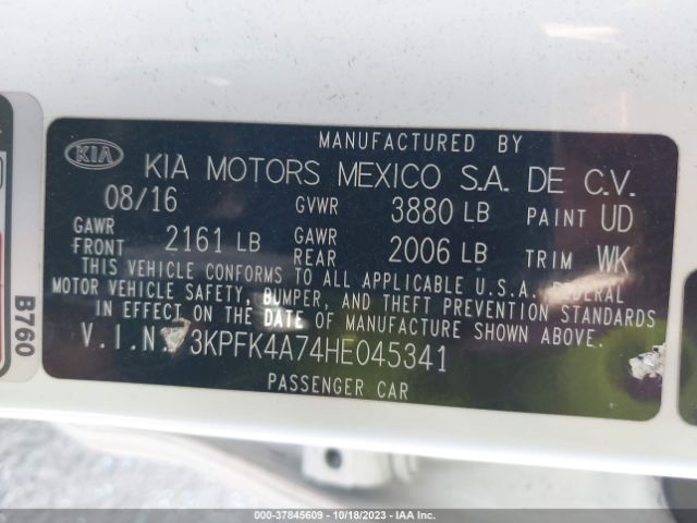 3KPFK4A74HE045341 KIA FORTE LX