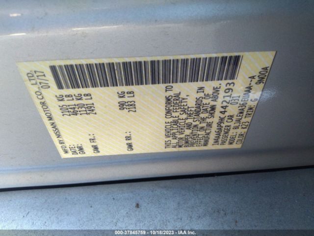 1N4AA6AP9HC442193 Nissan MAXIMA SL