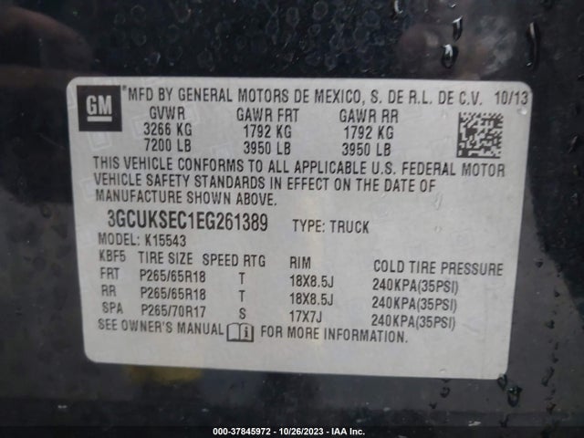 Chevrolet Silverado 1500 Ltz 2014 3GCUKSEC1EG261389 Image 9