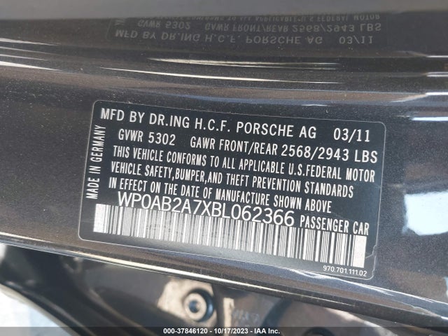 2011 PORSCHE PANAMERA WP0AB2A7XBL062366 Photo 8