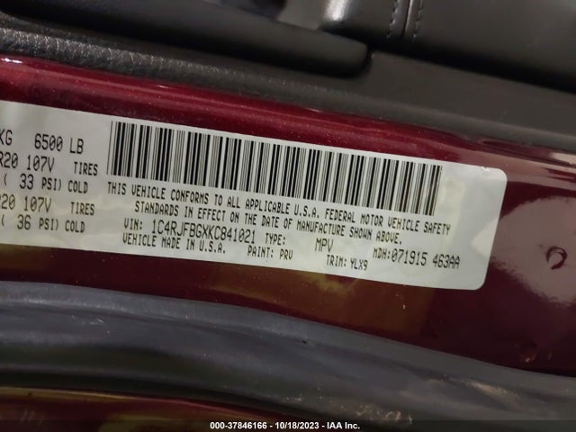 1C4RJFBGXKC841021 Jeep Grand Cherokee Limited X