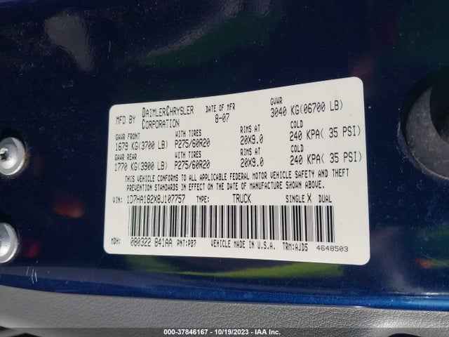 2008 DODGE RAM 1500 SLT VIN: 1D7HA182X8J107757