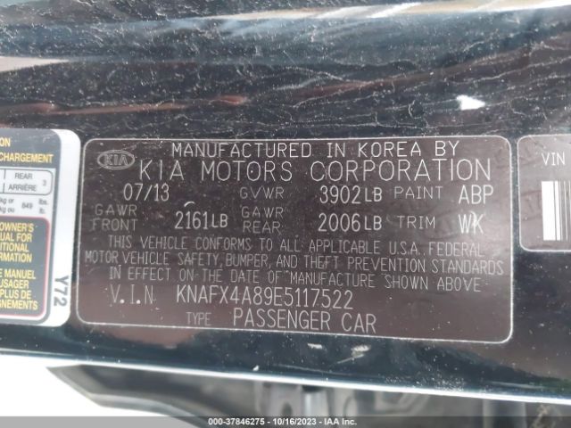 KNAFX4A89E5117522 KIA FORTE EX