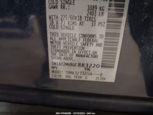 5N1AT2MV8GC883220 Nissan Rogue Sl