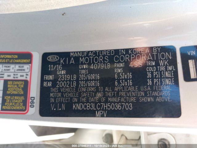 KNDCB3LC7H5036703 KIA NIRO FE