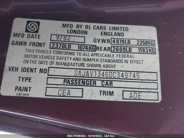 1983 JAGUAR XJ6 SAJAV1346DC349745 Photo 8