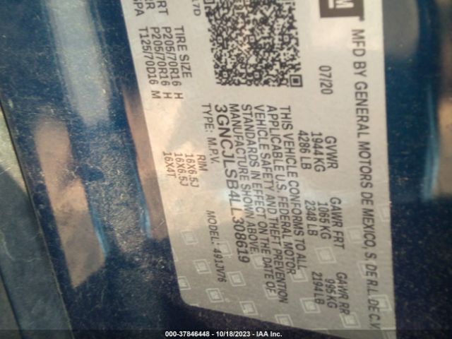 2020 CHEVROLET TRAX 3GNCJLSB4LL308619 Photo 8