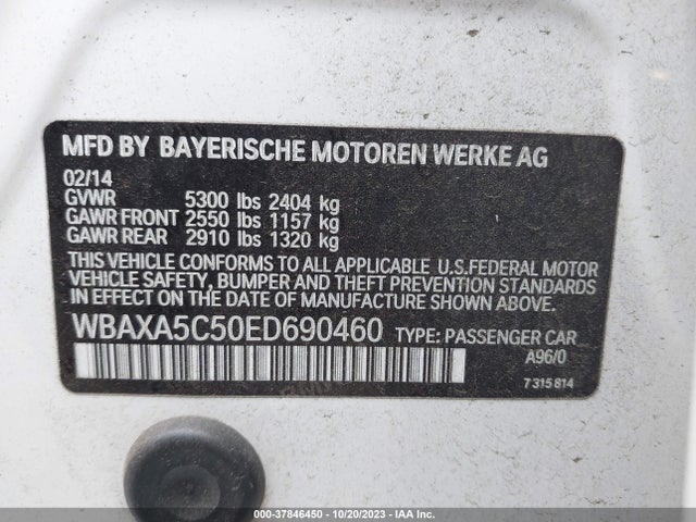BMW 5 Series 535d 2014 WBAXA5C50ED690460 Image 9