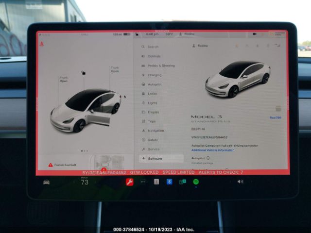 5YJ3E1EA6LF504452 Tesla Model 3 Standard Range
