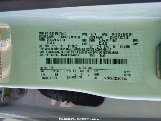 1FTER4FH5KLB04632 Ford Ranger Xlt