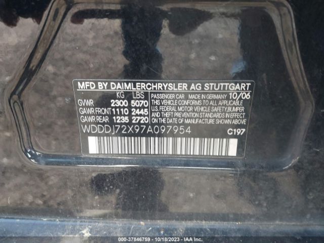 2007 MERCEDES-BENZ CLS-CLASS WDDDJ72X97A097954 Photo 8