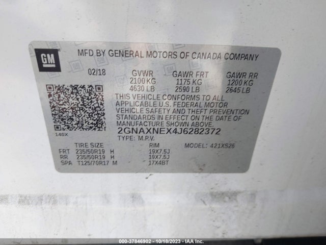 Chevrolet Equinox Premier 2018 2GNAXNEX4J6282372 Image 9