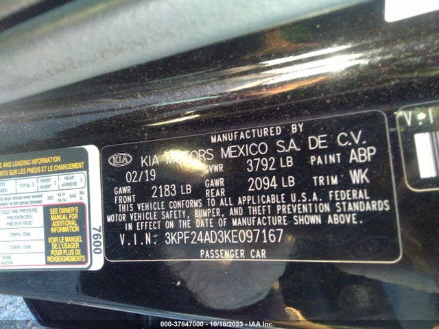 KIA FORTE FE 2019 3KPF24AD3KE097167 Image 9