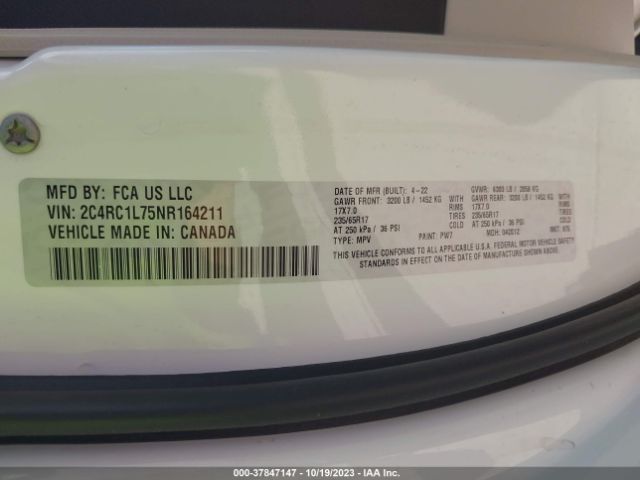 2C4RC1L75NR164211 Chrysler Pacifica Hybrid Touring L