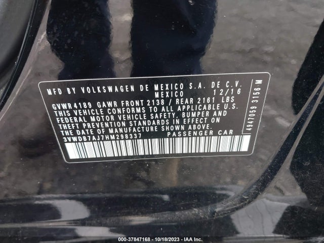 3VWDB7AJ7HM298337 Volkswagen Jetta 1.4t Se