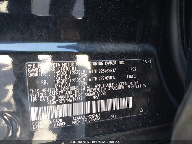 Toyota Rav4 Xle 2021 2T3W1RFV1MW137741 Image 9