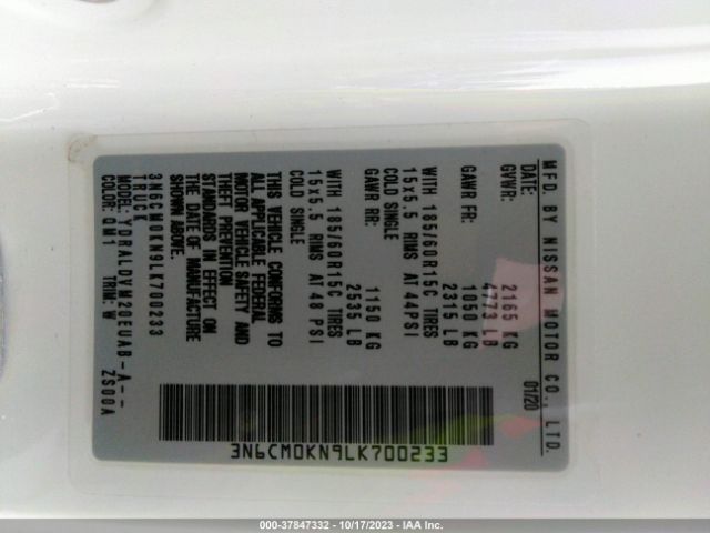 3N6CM0KN9LK700233 Nissan Nv200 Compact Cargo S