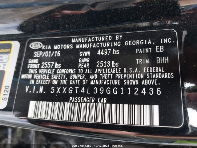 KIA Optima Lx 2016 5XXGT4L39GG112436 Image 9