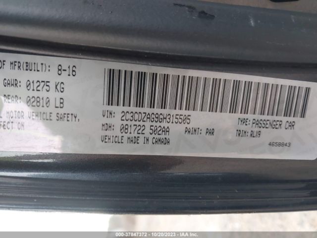 2C3CDZAG9GH315505 Dodge Challenger Sxt Plus