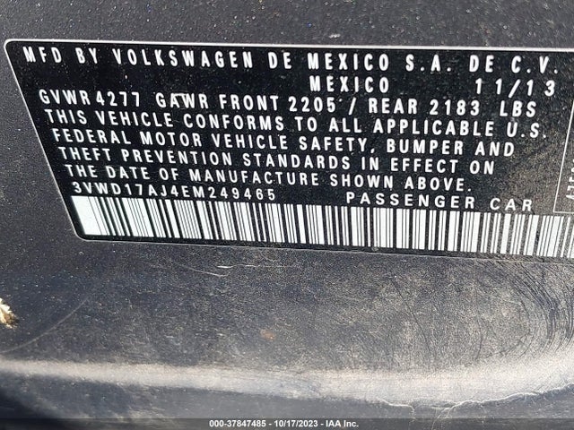 3VWD17AJ4EM249465 Volkswagen Jetta Sedan Se