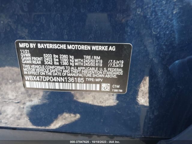 WBX47DP04NN136185 BMW X3 Sdrive30i