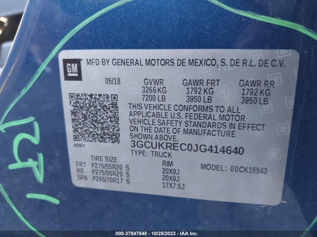 Chevrolet Silverado 1500 Lt 2018 3GCUKREC0JG414640 Image 9