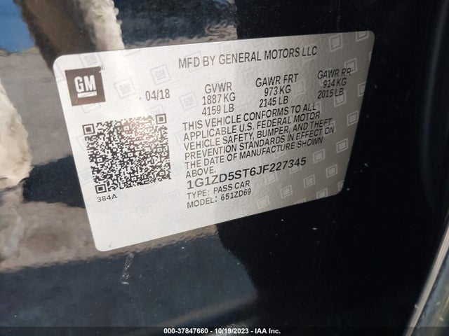 Chevrolet MALIBU LT 2018 1G1ZD5ST6JF227345 Image 9