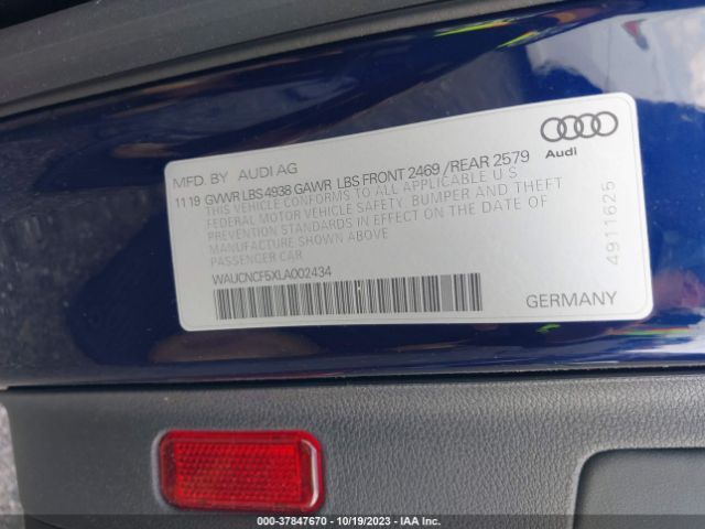 WAUCNCF5XLA002434 Audi A5 Sportback Premium Plus