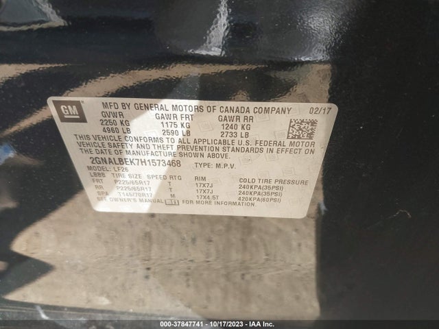 Chevrolet EQUINOX LS 2017 2GNALBEK7H1573468 Image 9