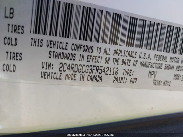 Dodge Grand Caravan Sxt 2015 2C4RDGCG3FR542110 Image 9