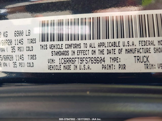 2015 RAM 1500 EXPRESS VIN: 1C6RR6FT9FS769604