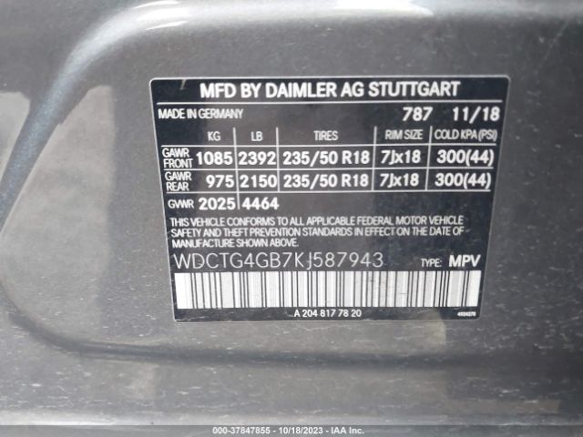 2019 MERCEDES-BENZ GLA 250 WDCTG4GB7KJ587943 Photo 8