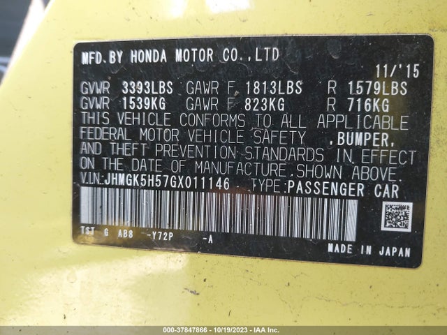 Honda FIT LX 2016 JHMGK5H57GX011146 Image 9