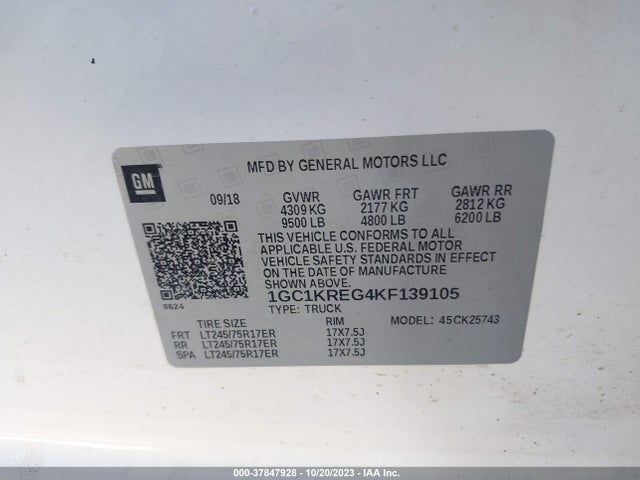 Chevrolet Silverado 2500hd Wt 2019 1GC1KREG4KF139105 Image 9