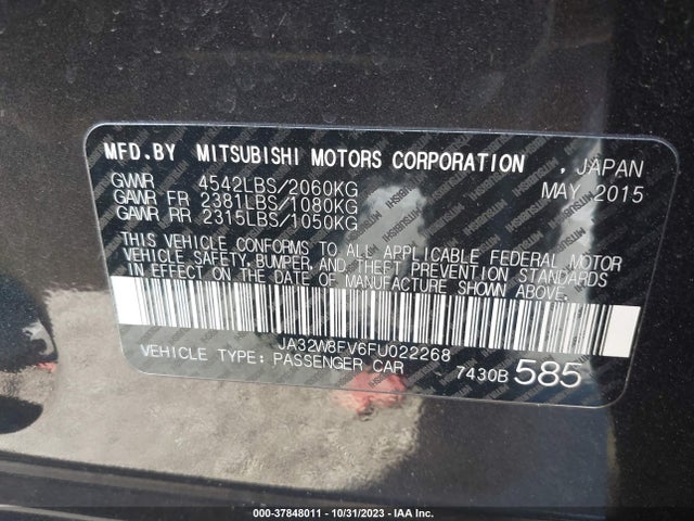 JA32W8FV6FU022268 Mitsubishi Lancer Evolution Gsr
