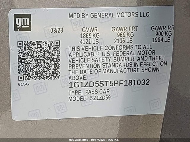 Chevrolet MALIBU LT 2023 1G1ZD5ST5PF181032 Image 9