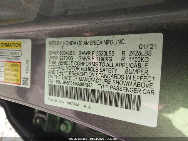 Acura Tlx W/advance Package 2021 19UUB6F61MA007843 Image 9
