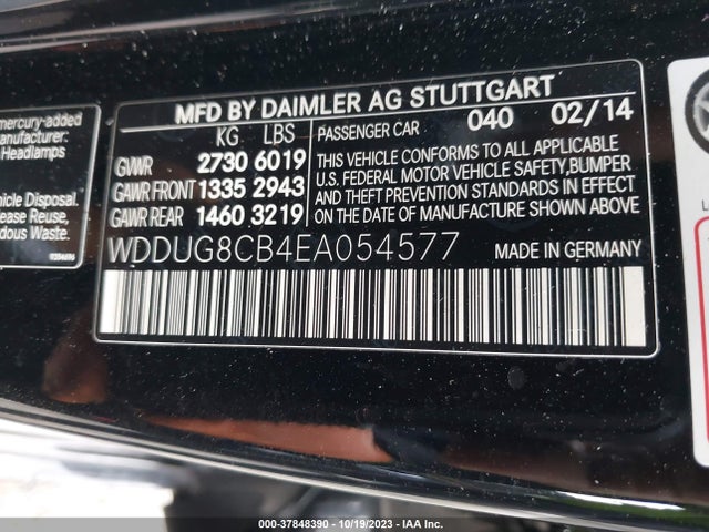 2014 MERCEDES-BENZ S 550 VIN: WDDUG8CB4EA054577