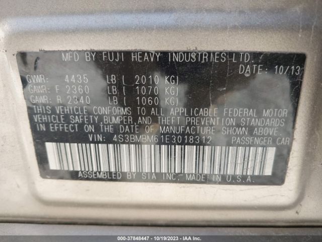 4S3BMBM61E3018312 Subaru Legacy 2.5i Limited