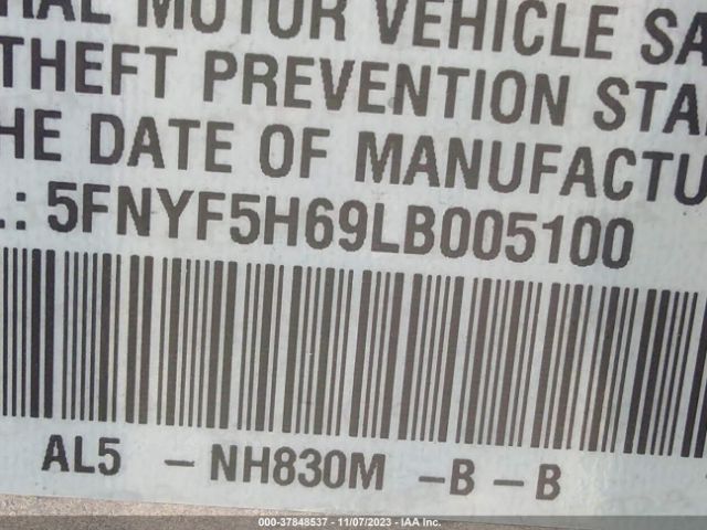 5FNYF5H69LB005100 Honda Pilot Touring 7-passenger