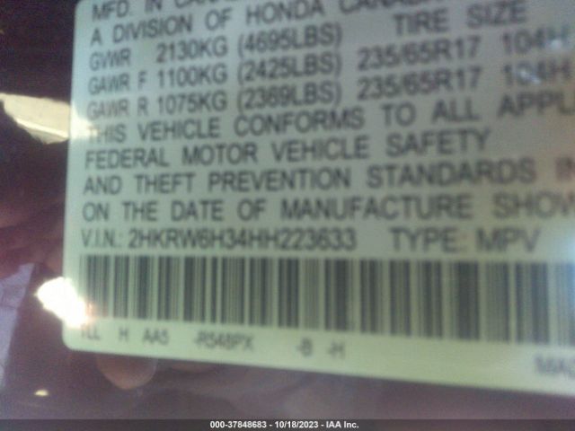 2HKRW6H34HH223633 Honda CR-V LX
