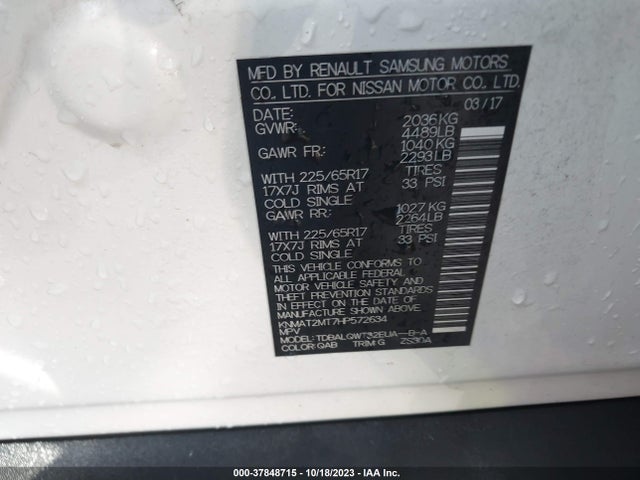 Nissan ROGUE SV 2017 KNMAT2MT7HP572634 Image 9