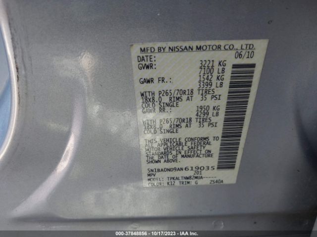 2010 NISSAN ARMADA 5N1BA0ND9AN619035 Photo 8