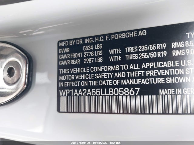 2020 PORSCHE MACAN WP1AA2A55LLB05867 Photo 8